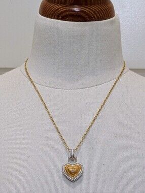 EUC Diamonds International 18" 0.02ctw Natural Diamond Gold Plate Heart Pendant